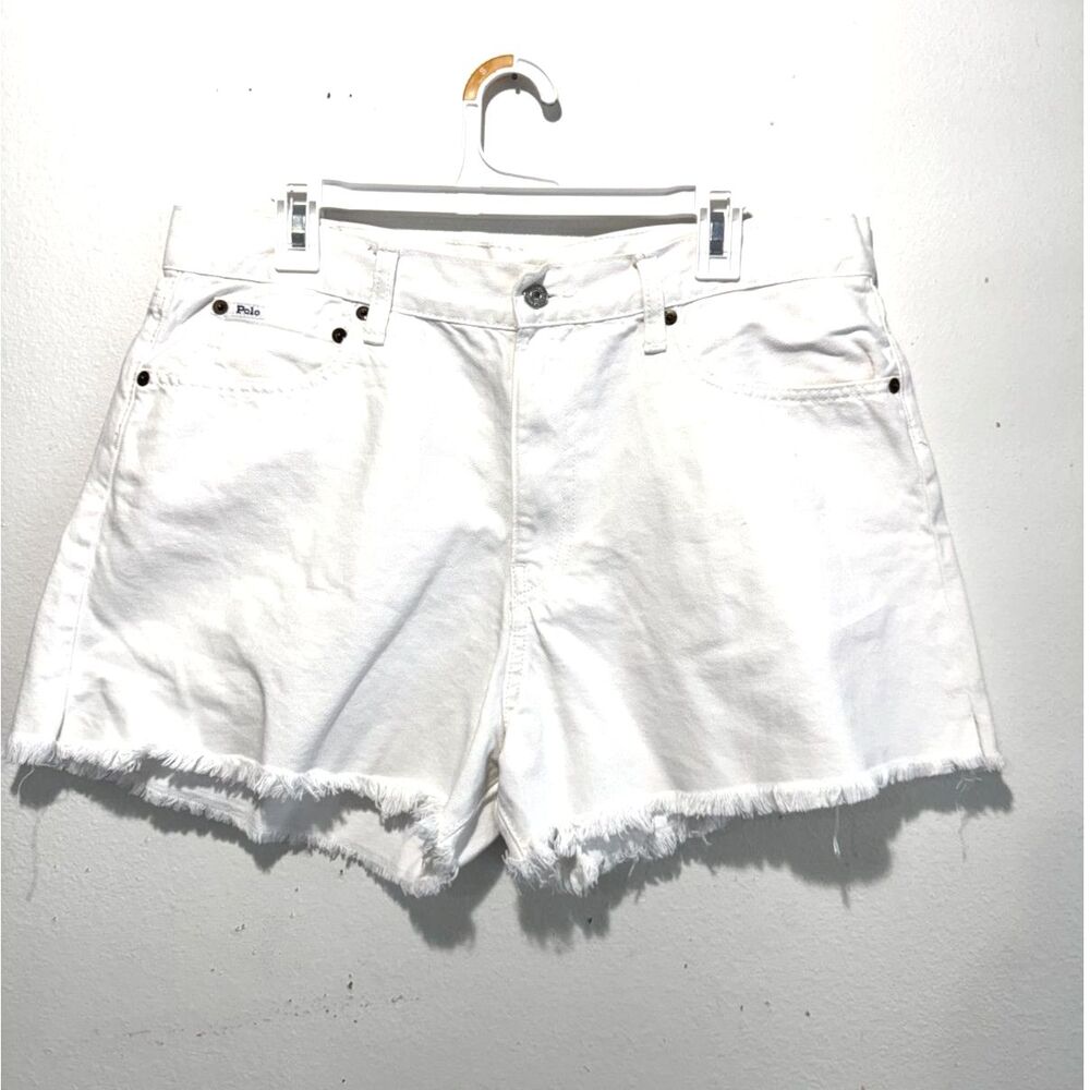 Polo Ralph Lauren shorts white denim beach vacation summer casual women 32